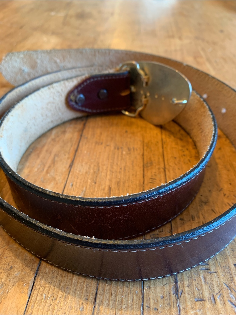 Brown Leather Belt with Agate Stone Buckle - Picture 8 of 16